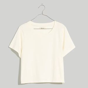 Madewell Softfade Cotton Boxy Crop Tee in Tranquil Lake szXL
